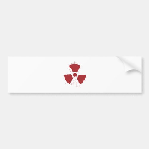 Splatter Radioactive Warning Symbol Bumper Sticker