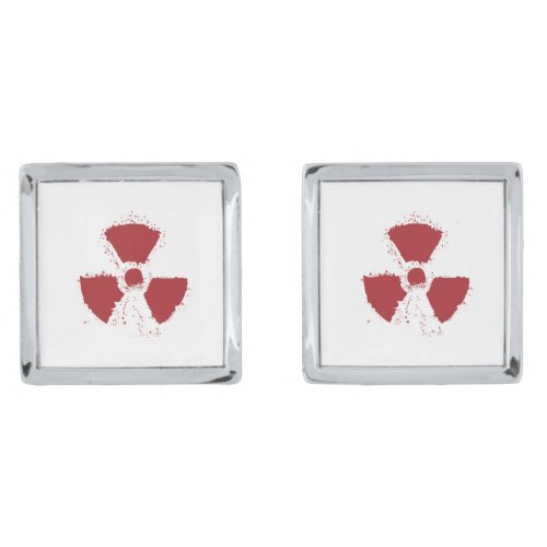 Splatter Radioactive Warning Symbol Cufflinks