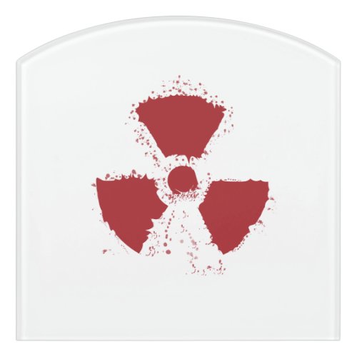 Splatter Radioactive Warning Symbol Door Sign