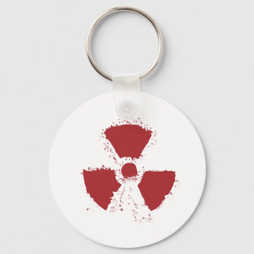 Splatter Radioactive Warning Symbol Keychain
