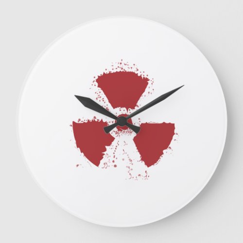 Splatter Radioactive Warning Symbol Large Clock