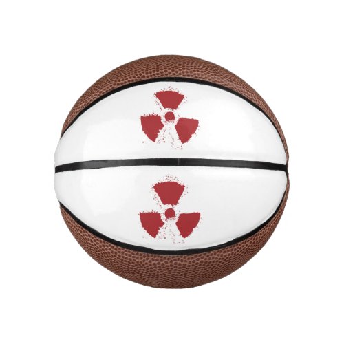 Splatter Radioactive Warning Symbol Mini Basketball
