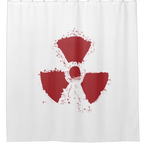 Splatter Radioactive Warning Symbol Shower Curtain