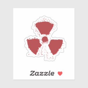 Splatter Radioactive Warning Symbol Sticker