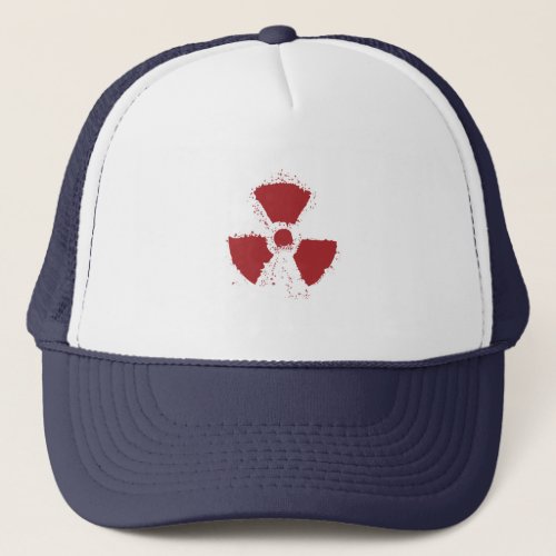 Splatter Radioactive Warning Symbol Trucker Hat