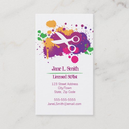 Splatter Scissors Business Card Templates