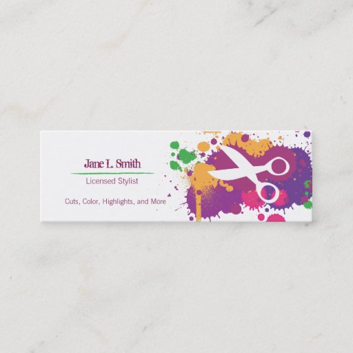 Customizable Splatter Scissors Business Card Templates