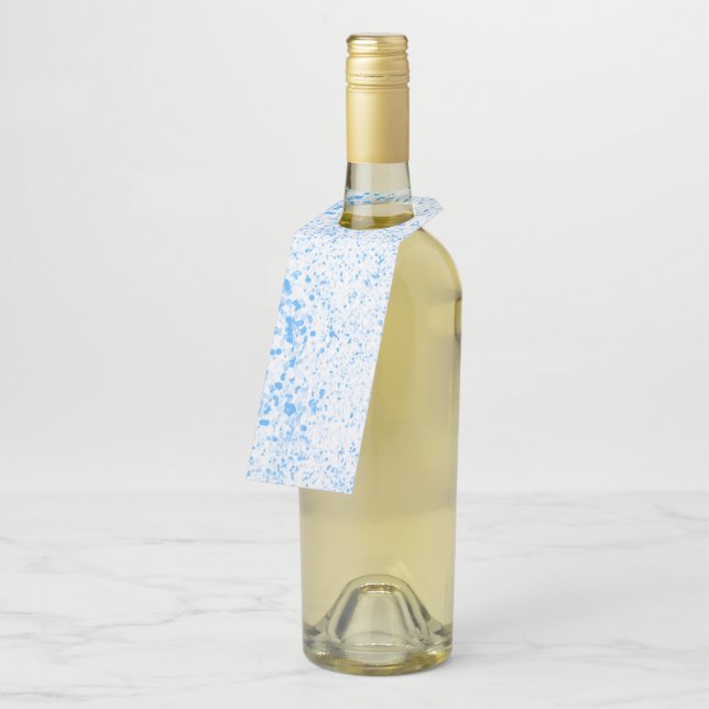 Splatter Texture - Blue Bottle Hanger Tag (Angled)