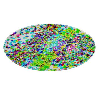 Splatter Texture Look Colorful Artsy Blue Green Cutting Board by M_Sylvia_Chaume at Zazzle