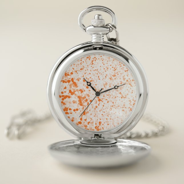 Splatter Texture - Orange Pocket Watch (Inside)