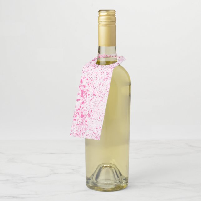Splatter Texture - Pink Bottle Hanger Tag (Angled)