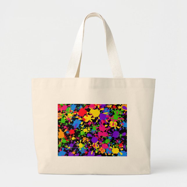 Splatter Wallpaper Large Tote Bag (Front)