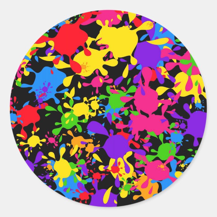 Splatter Wallpaper Round Stickers