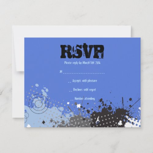 SPLATTERED Bar Bat Mitzvah Reply Card