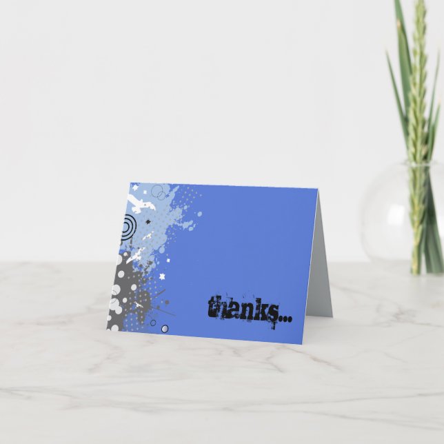 SPLATTERED Bar Mitzvah Thank You Card (Front)