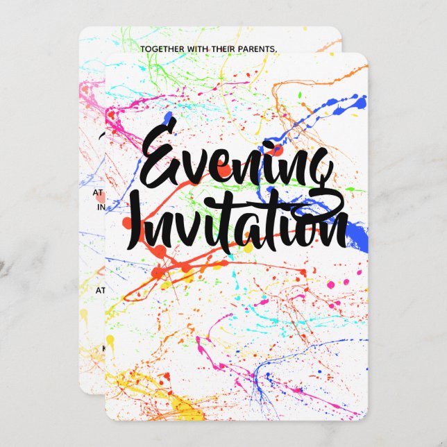 Splattered Evening Invitation (Front/Back)