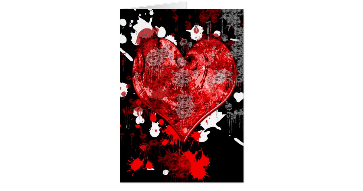 Splattered Heart Gothic Valentine's Day Card | Zazzle