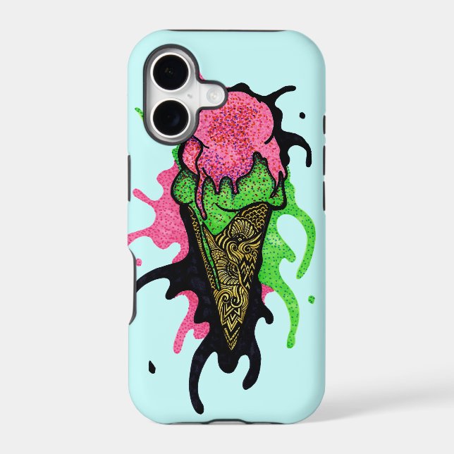 Splattered Ice Cream Iphone Case (Back)