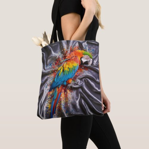 Splattered Majesty Colorful Macaw Tote Bag