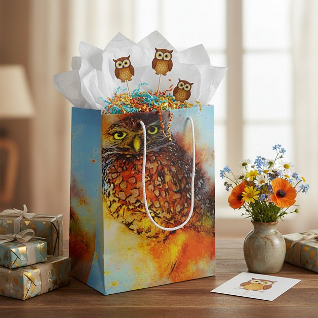 Splattered owl  medium gift bag (Creator Uploaded)
