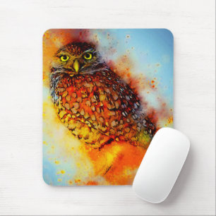 Splattered owl mouse pad