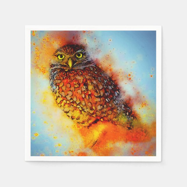 Splattered owl  napkins (Front)