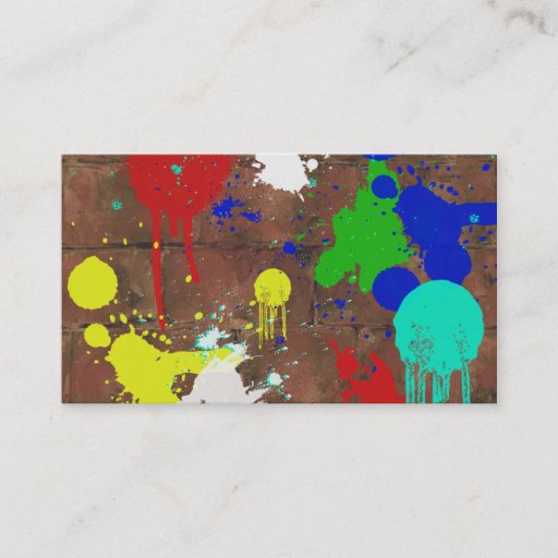 Customizable Splattered Paint Business Card