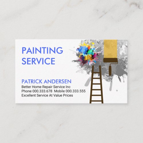 Splattered Paint Home Painting Business Card