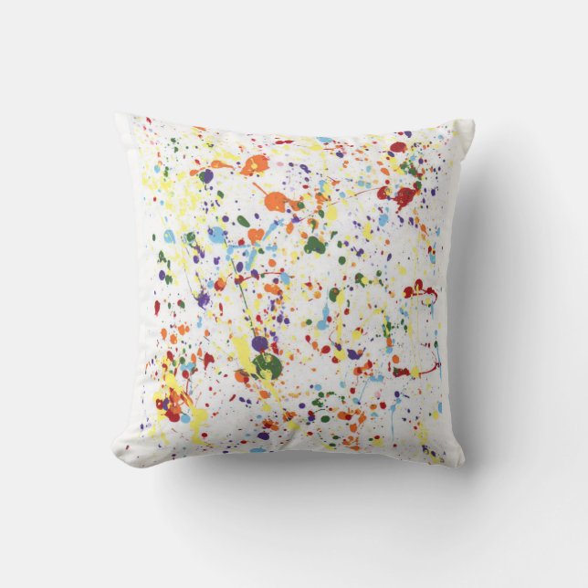 "Splattered Paint" Throw Pillow (Front)