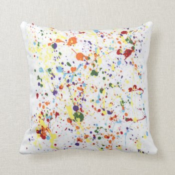 "splattered Paint" Throw Pillow by iHave2Say at Zazzle