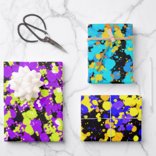 Splattered Paint Wrapping Paper Sheets