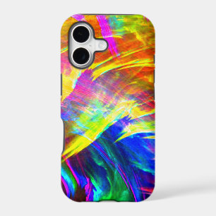 Splattered Rainbow Abstract Art Vibrant Colorful iPhone 17 Case