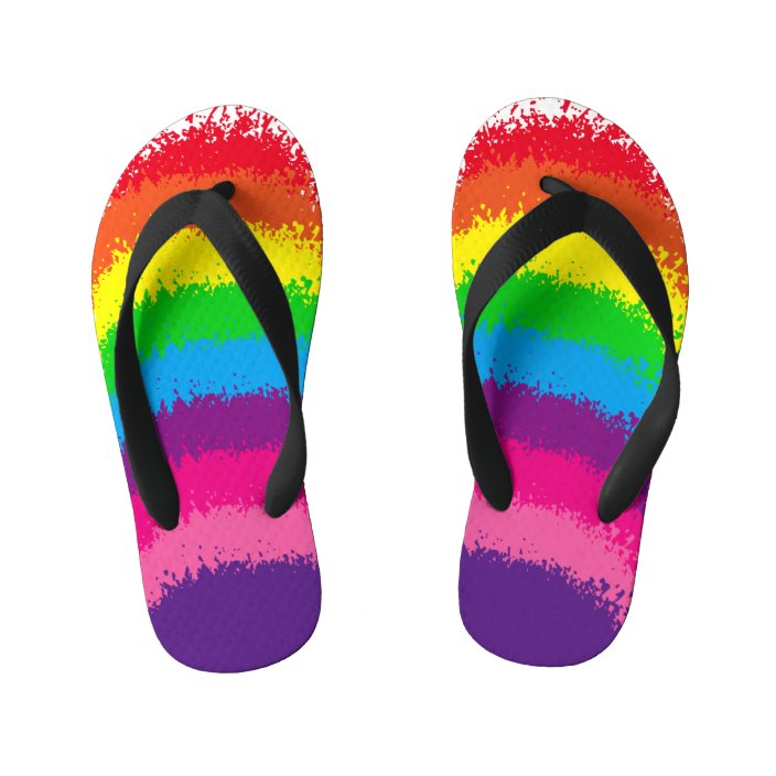 rainbow colored flip flops