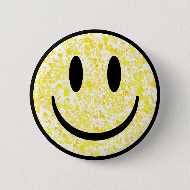 Splattered Smile Face Button (Front)