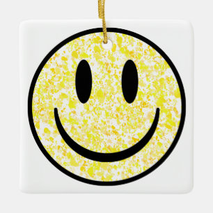 Splattered Smile Face Ceramic Ornament