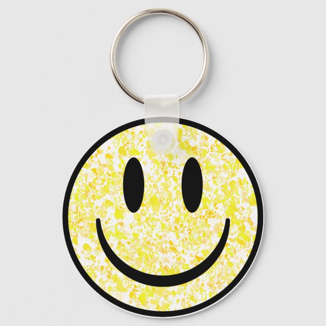 Splattered Smile Face Keychain (Front)
