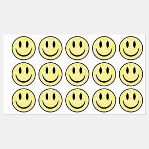 Splattered Smile Face Labels