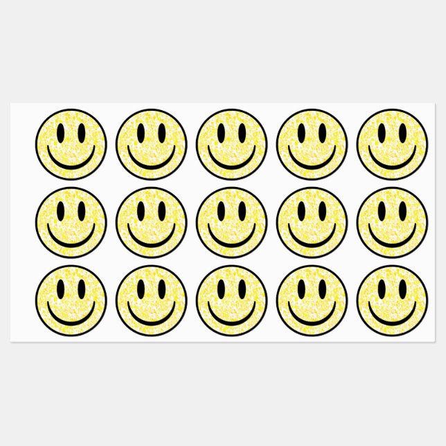 Splattered Smile Face Labels (Sheet)