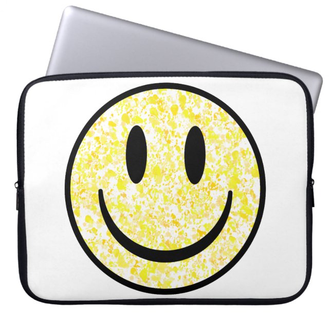 Splattered Smile Face Laptop Sleeve (Front)