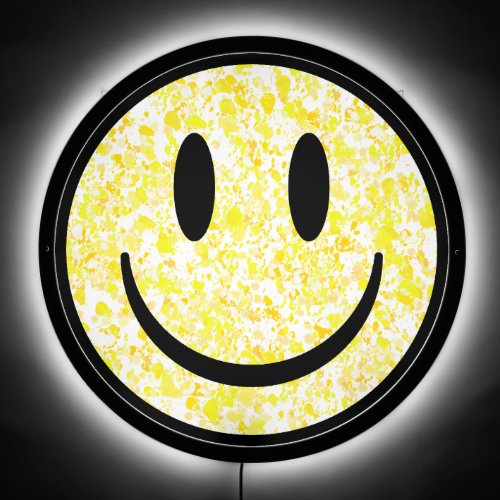 Splattered Smile Face LED Sign