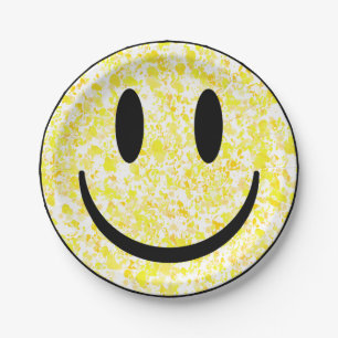 Splattered Smile Face Paper Plates