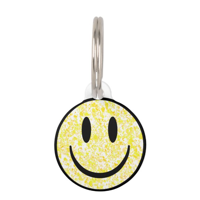 Splattered Smile Face Pet ID Tag (Front)
