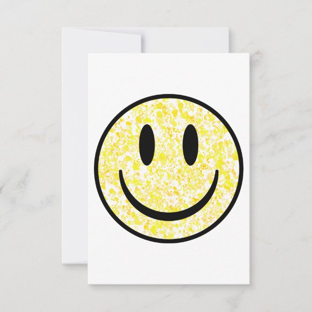 Splattered Smile Face Thank You Card (Front)
