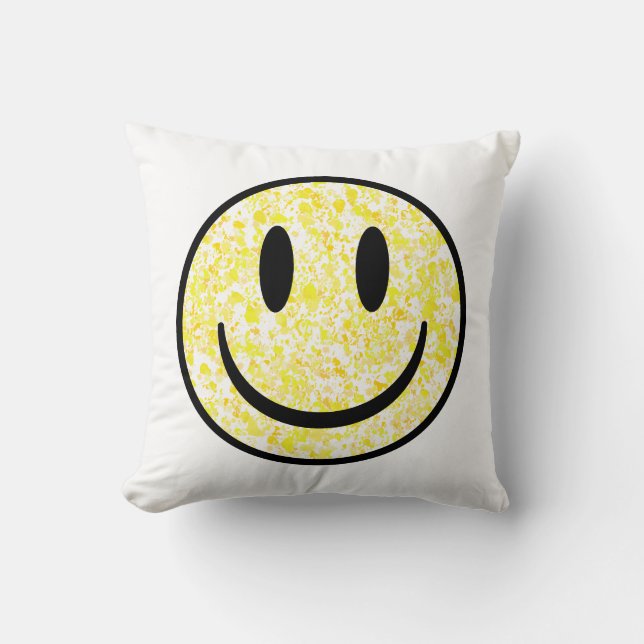 Splattered Smile Face Throw Pillow (Front)