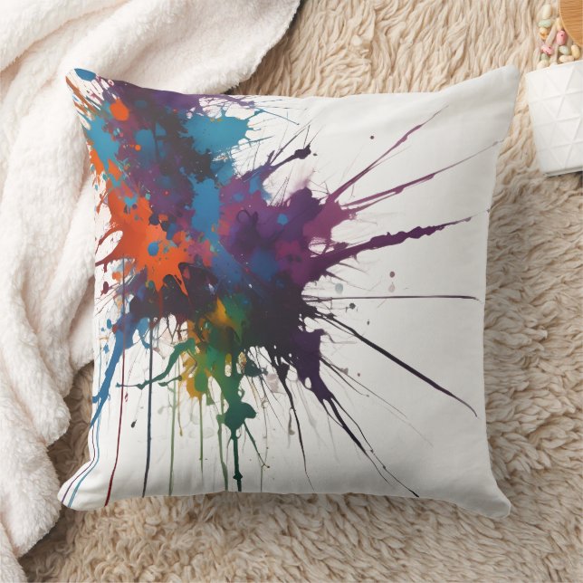 Splattered Throw Pillow (Blanket)