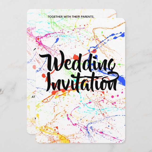 Splattered Wedding Invitation (Front/Back)