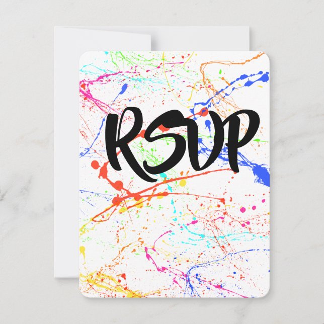 Splattered Wedding RSVP (Front)