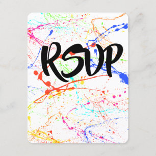 Splattered Wedding RSVP Card