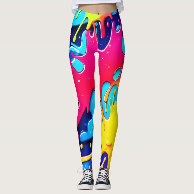 Splatterfest: A Colorful Chaos Leggings (Front)
