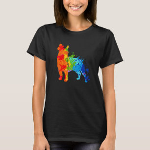 Splattering Paint Bulldog Drip Painting French Bul T-Shirt
